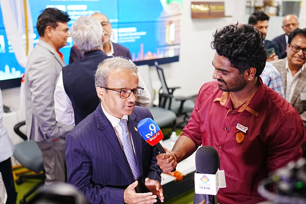 Speaking with the media